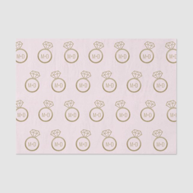 Customizable Initial Engagement Ring Tissue Paper (Front)