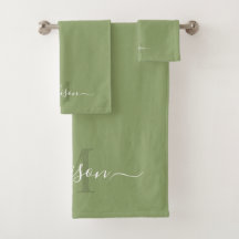 Customizable Initial & Name with Light Sage Green
