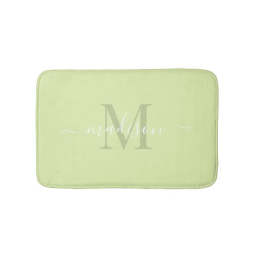 Customizable Initial  Name with Spring Green Bath Mat