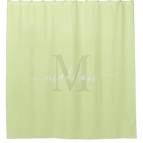 Customizable Initial  Name with Spring Green Shower Curtain