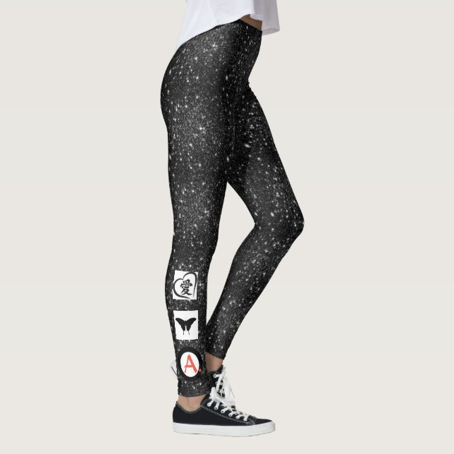 Customizable Initialing Leggings KANJI LOVE, (Right)