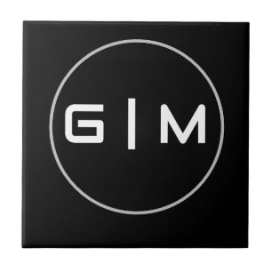 Customizable initials name ceramic tile