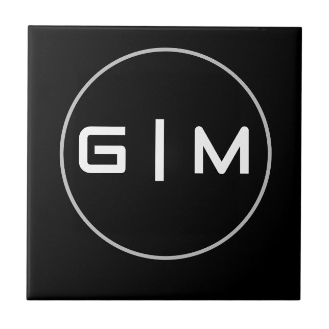 Customizable initials name ceramic tile (Front)