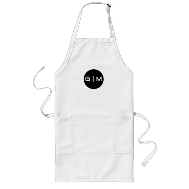 Customizable initials name long apron (Front)