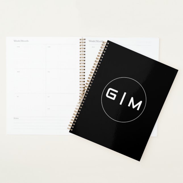 Customizable initials name planner (Display)