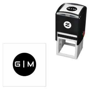 Customizable initials name self-inking stamp