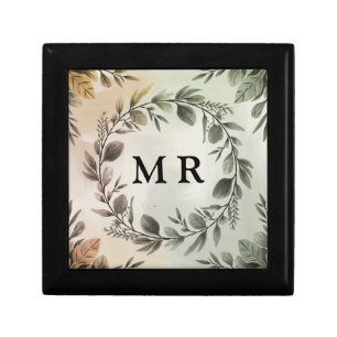 Customizable Initials Wreath - Elegant Monogram Gift Box
