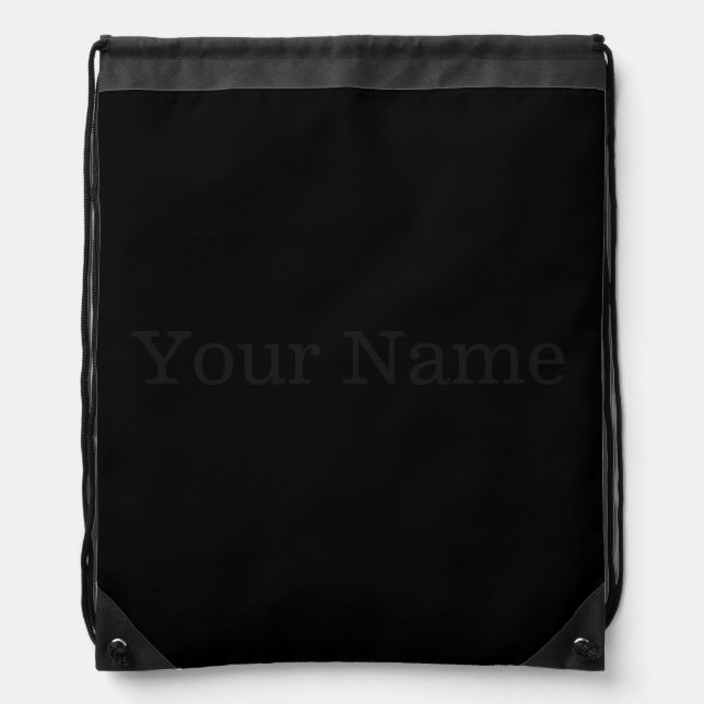 CUSTOMIZABLE Insanely Black (The Darkest Black) Drawstring Bag (Front)