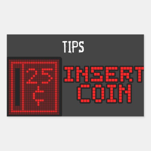 Customizable Insert Coin Tip Jar Sticker
