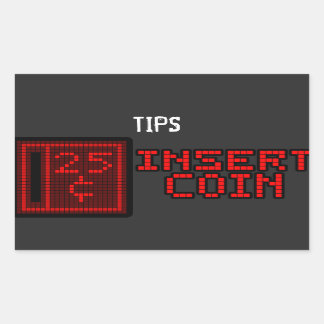 Customizable Insert Coin Tip Jar Sticker