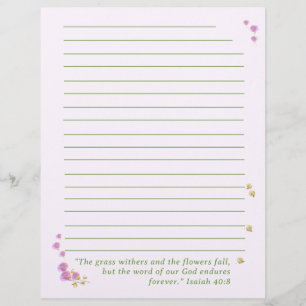 Customizable Inspirational Floral Letterhead