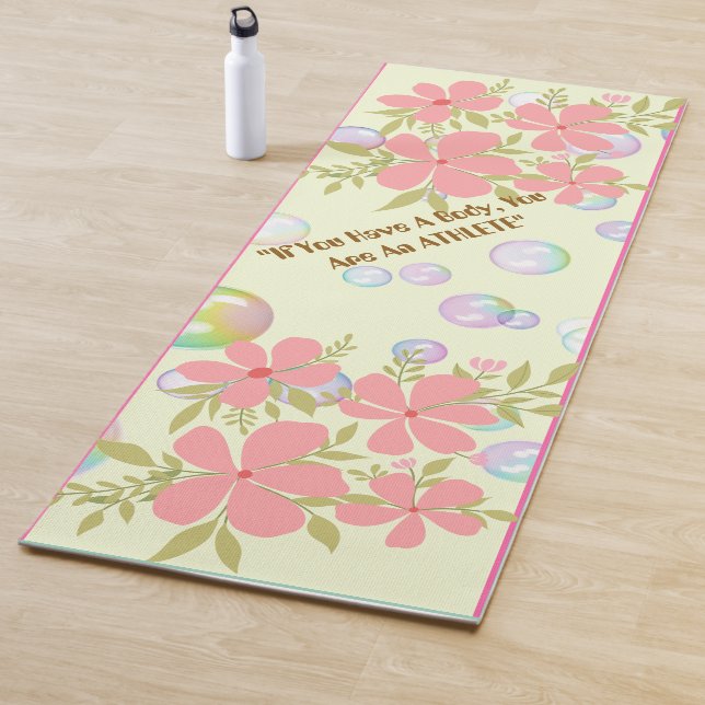 Customizable Inspirational Floral  - Yoga Mat (In Situ)