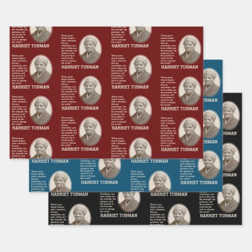 Customizable Inspirational Quote HARRIET TUBMAN Wrapping Paper Sheets