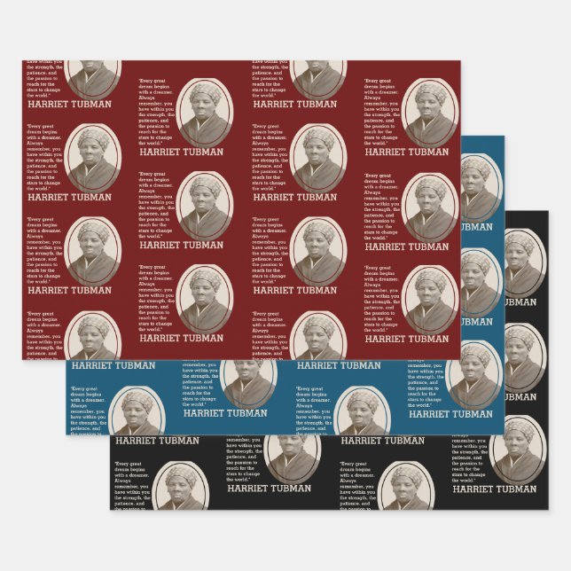 Customizable Inspirational Quote HARRIET TUBMAN Wrapping Paper Sheets (Set)
