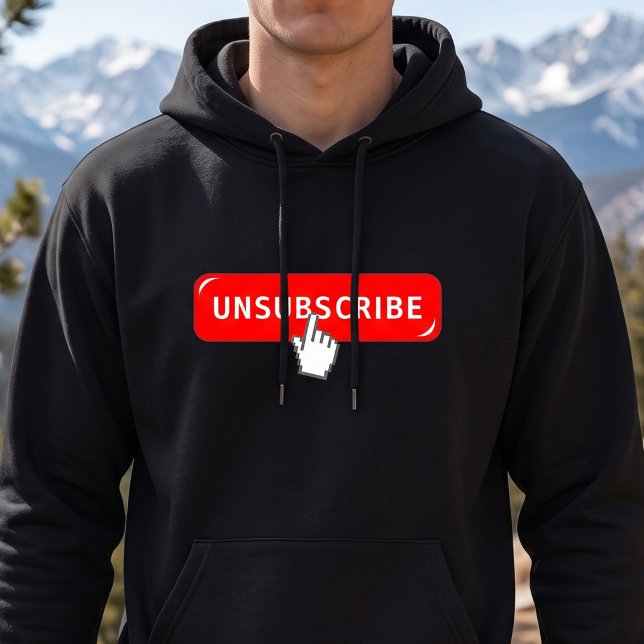 Customizable Introvert Humor - Unsubscribe Button Hoodie (Creator Uploaded)