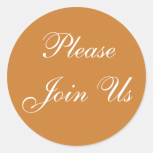 Customizable Invitation Bronze Classic Round Sticker