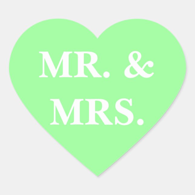 Customizable Invitation Mint Green Heart Sticker (Front)
