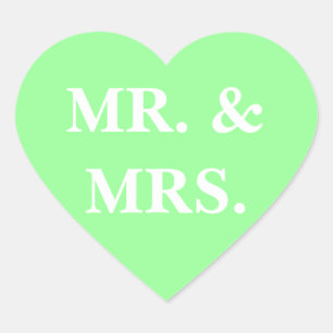 Customizable Invitation Mint Green Heart Sticker