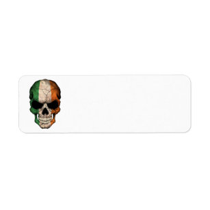 Customizable Irish Flag Skull Label