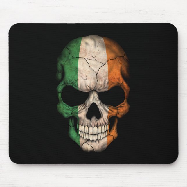 Customizable Irish Flag Skull Mouse Pad (Front)
