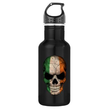 Customizable Irish Flag Skull Stainless Steel Water Bottle by UniqueFlags at Zazzle