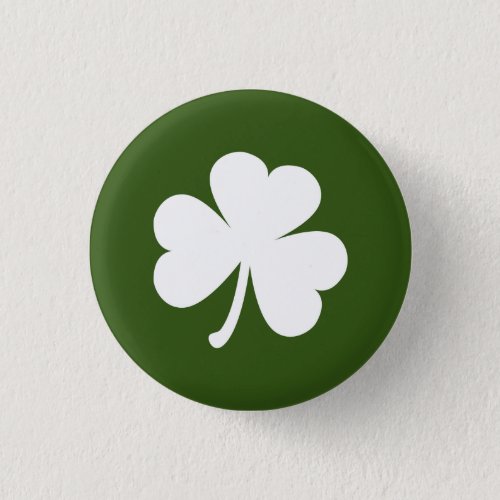 Customizable Irish Shamrock Button  Dark Green
