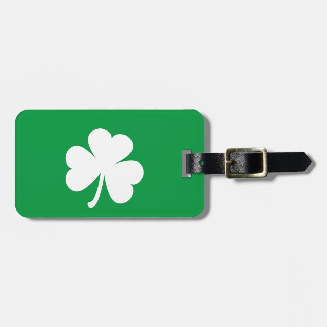 Customizable Irish Shamrock Luggage Tag (Front Horizontal)