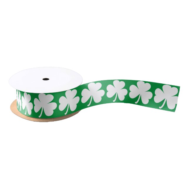 Customizable Irish Shamrock Satin Ribbon (Spool)