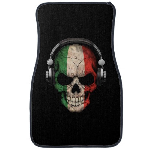 Customizable Italian Dj Skull with Headphones Car Floor Mat