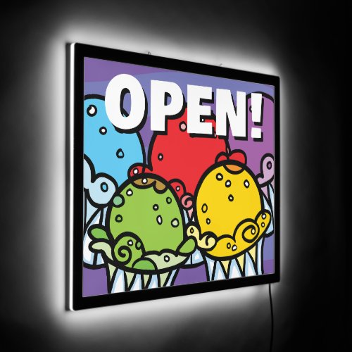Customizable Italian Ice Business OPEN Welcome LED Sign
