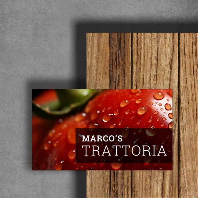 Customizable Italian Restaurant horizontal photo Business Card (Creator Uploaded)