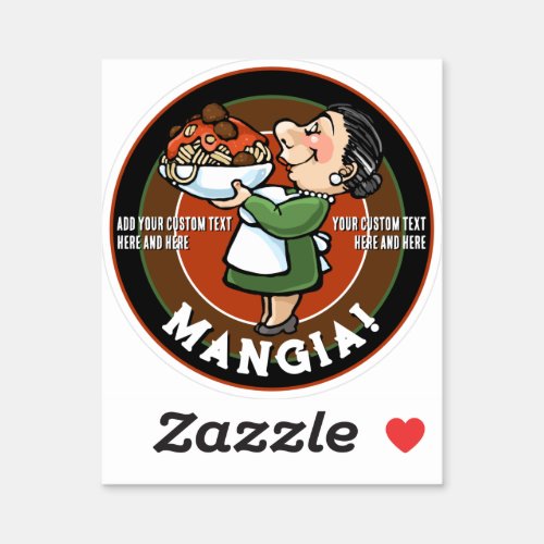 Customizable Italian Restaurant Pizzeria Promotion Sticker
