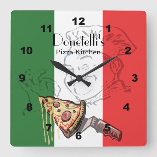 Customizable Italian Themed Restaurant Clock