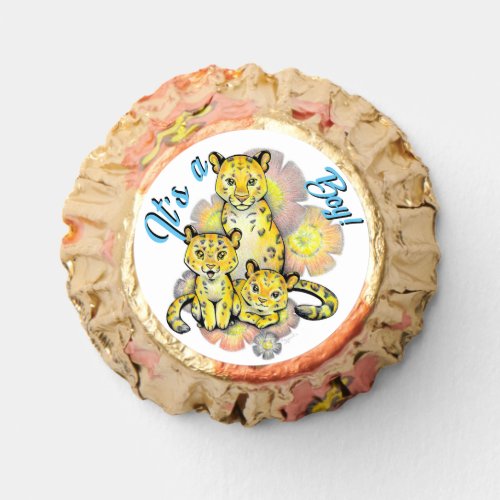 Customizable Its a Boy Cute Leopard  Floral  Reeses Peanut Butter Cups