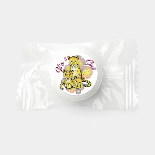Customizable Its a Girl Cute Leopard  Floral  Life Saver Mints