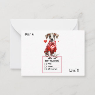 Customizable Jack Russell Puppy Valentine  Note Card
