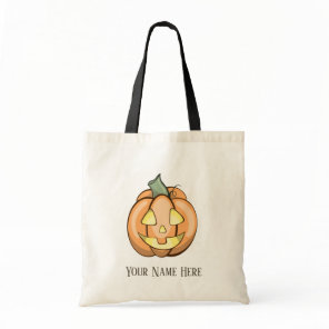 Customizable “Jackie The Pumpkin” Trick Or Treat Tote Bag