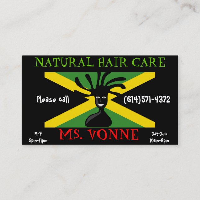 Customizable Jamaica Flag Business Card (Front)