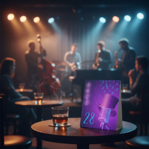 Customizable Jazz Night Club Table Pedestal Sign