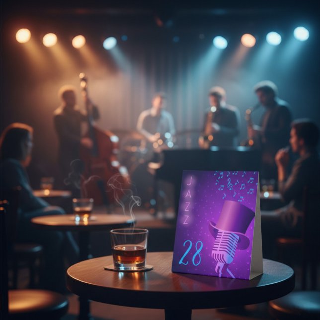 Customizable Jazz Night Club Table Pedestal Sign (Creator Uploaded)