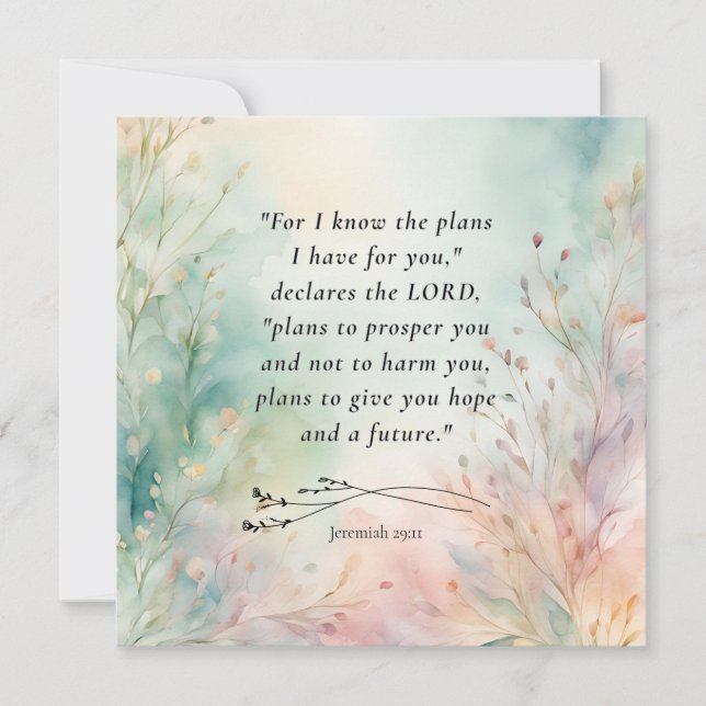 Customizable Jeremiah 29:11 Bible Verse Card (Front)