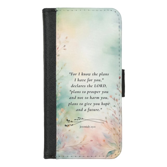 Customizable Jeremiah 29:11 Bible Verse iPhone Wallet Case (Front)