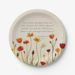 Customizable Jeremiah 29:11 Bible Verse Paper Plates