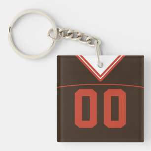 Customizable Jersey Keyring, Football Lacrosse Keychain
