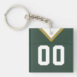 Customizable Jersey Keyring, Football Lacrosse Keychain