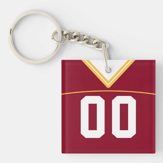 Customizable Jersey Keyring, Football Lacrosse Keychain (Front)