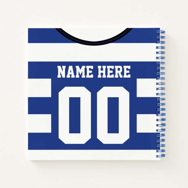 Customizable Jersey Template Notebook Soccer Footy (Back)