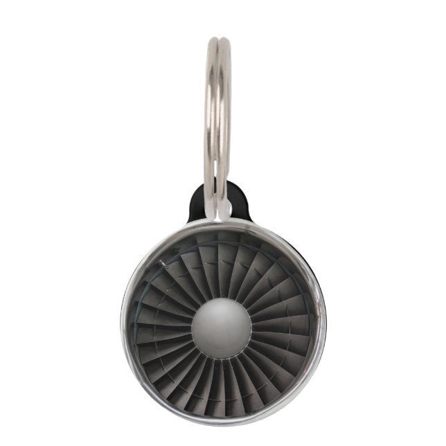 Customizable Jet Engine Turbine Fan Pet ID Tag (Front)