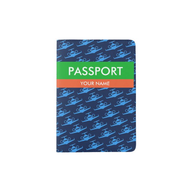 Customizable Jet Plane Passport Holder (Front)