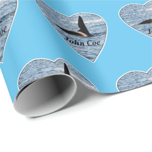 Customizable John Coe Orca Killer Whale Blue Wrapping Paper